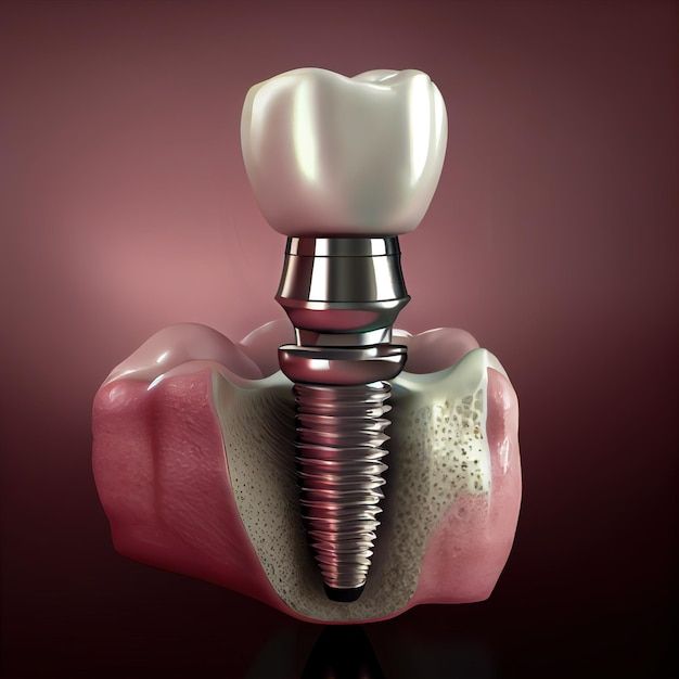 Illustration of dental implant Premium AI generated image